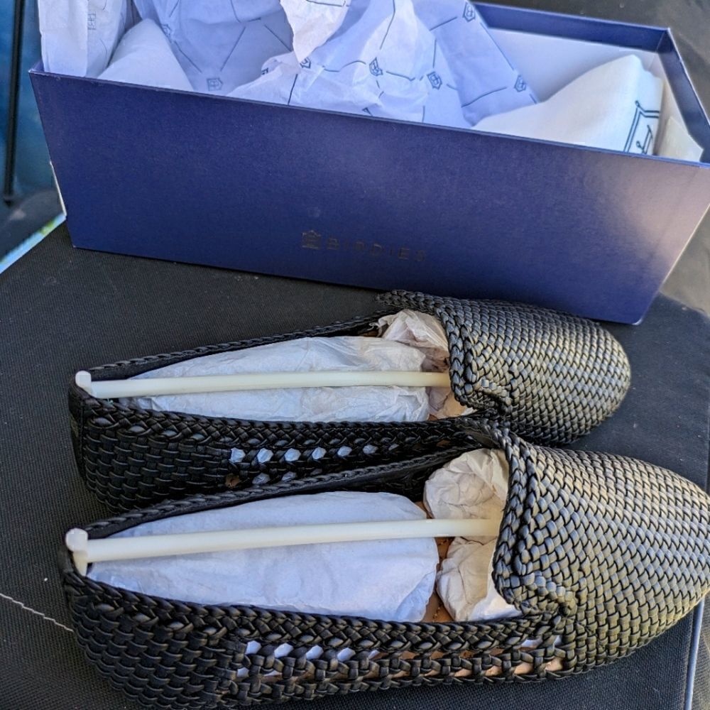 Birdies Starling Handwoven Vegan Loafer Flats Shoes in Black